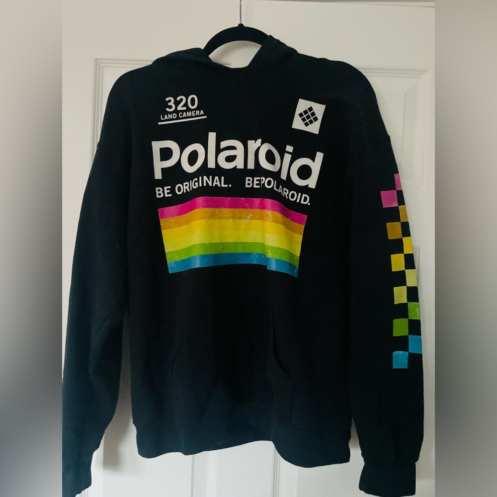 Polaroid Black Sweater with Multicolor Design
